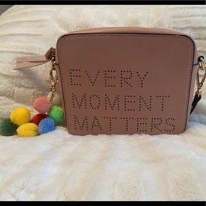 Melie Bianco Celine Vegan Leather Crossbody pink “every moment matters”
